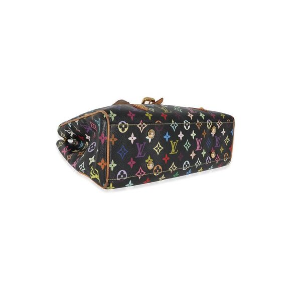 Louis Vuitton x Takashi Murakami Black Monogram Multicolore Aurelia MM - Picture 9 of 12